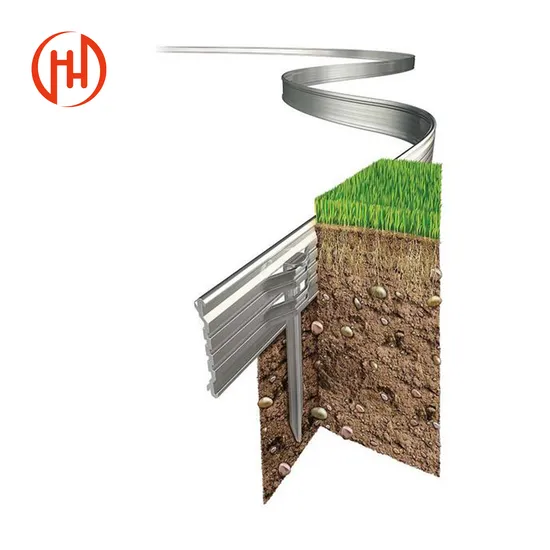 Bordure de pelouse flexible en aluminium 6063 avec connecteurs pour cloison de jardin